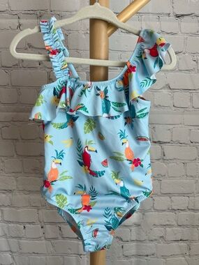 Zara Tropical Ruffle Swimsuit
